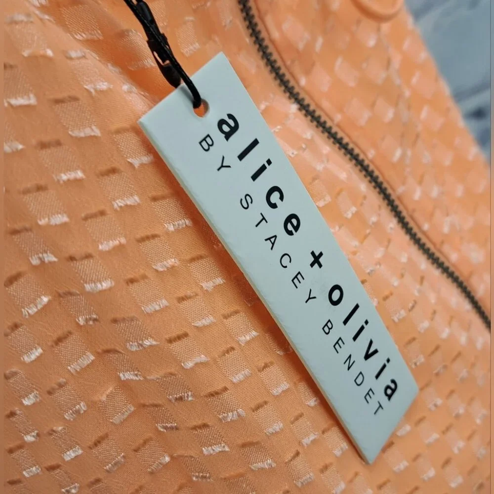 NWT Alice + Olivia Spaghetti Strap Tank Top with Tie Camisole Light Peach Large - Picture 5 of 13